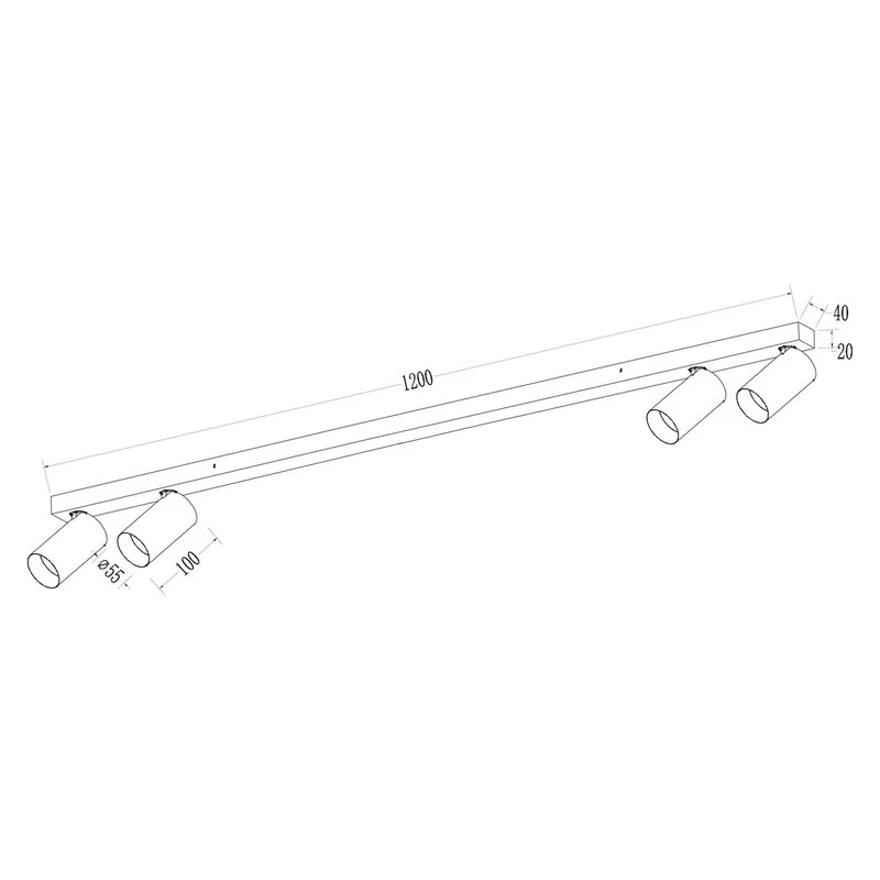 B-Ware Milagro Hero Deckenspot Deckenstrahler Spotlampe weiß 4-flg 120 cm Metall GU10