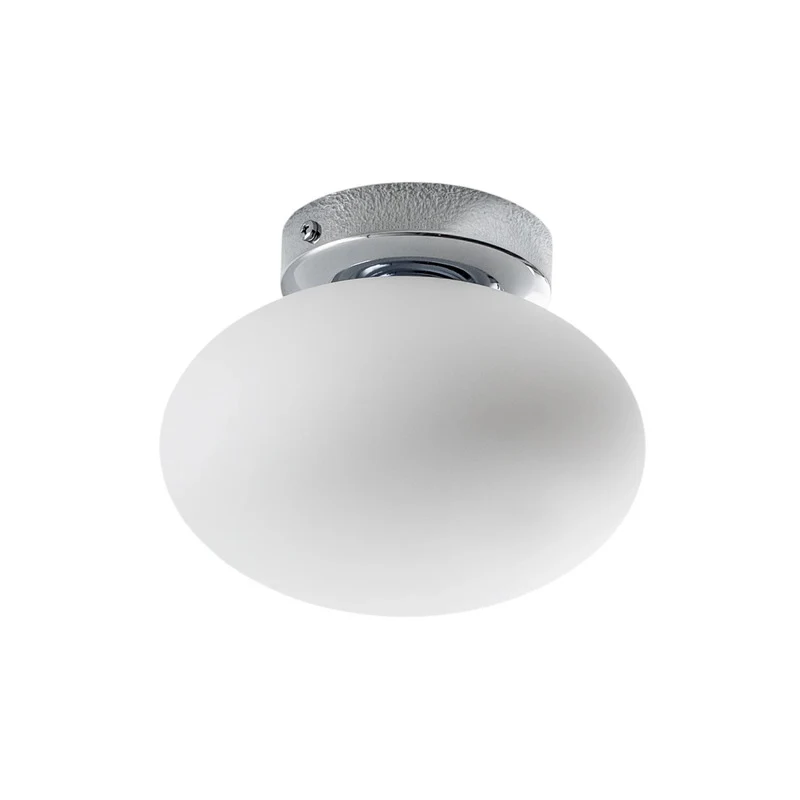 B-Ware Deckenlampe Pendelleuchte Ufo Glas Metall Ø18cm G9 Wohnzimmer Lampe weiß/chrom