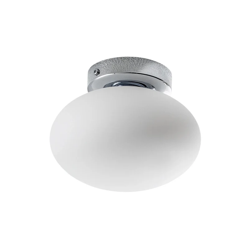 B-Ware Deckenlampe Pendelleuchte Ufo Glas Metall Ø18cm G9 Wohnzimmer Lampe weiß/chrom