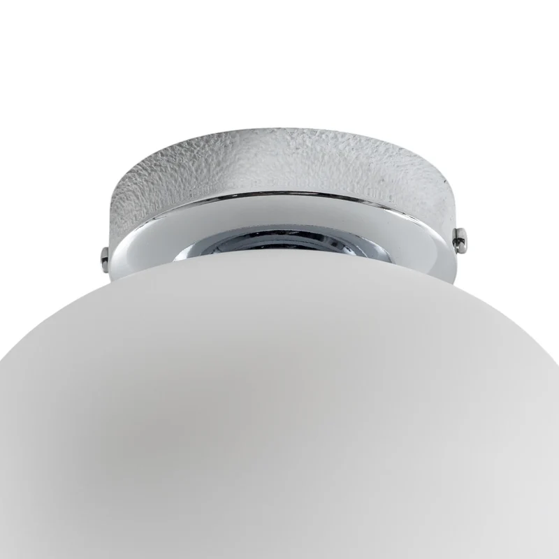 B-Ware Deckenlampe Pendelleuchte Ufo Glas Metall Ø18cm G9 Wohnzimmer Lampe weiß/chrom