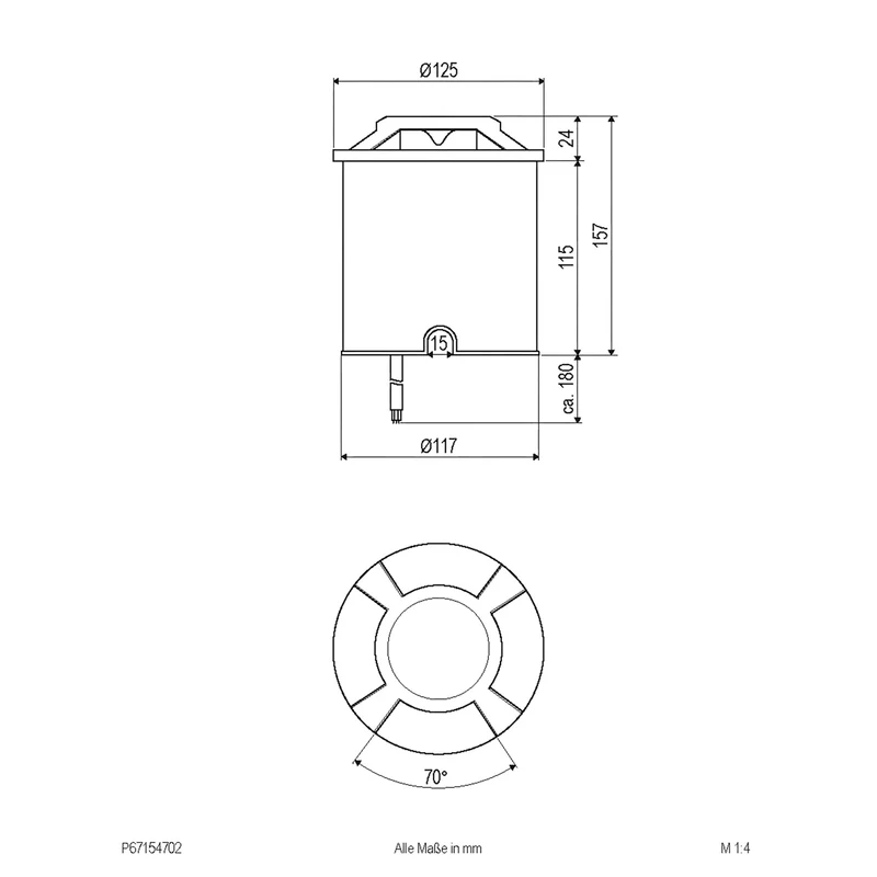B-Ware EVN Bodeneinbauleuchte Einbauleuchte LED Lampe rund anthrazit Aluminium 4fach