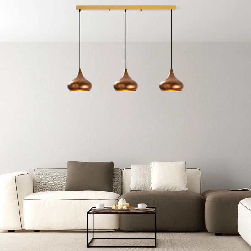 B-Ware Hängeleuchte Muba Pendelleuchte Metall altmessing Lampe 140 cm E27 LED 3-flammig