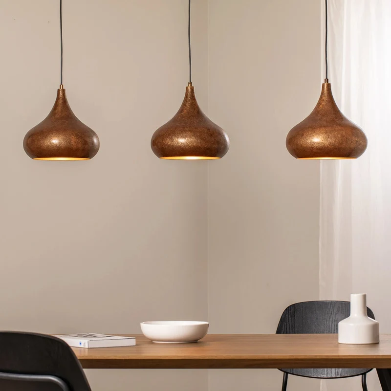 B-Ware Hängeleuchte Muba Pendelleuchte Metall altmessing Lampe 140 cm E27 LED 3-flammig