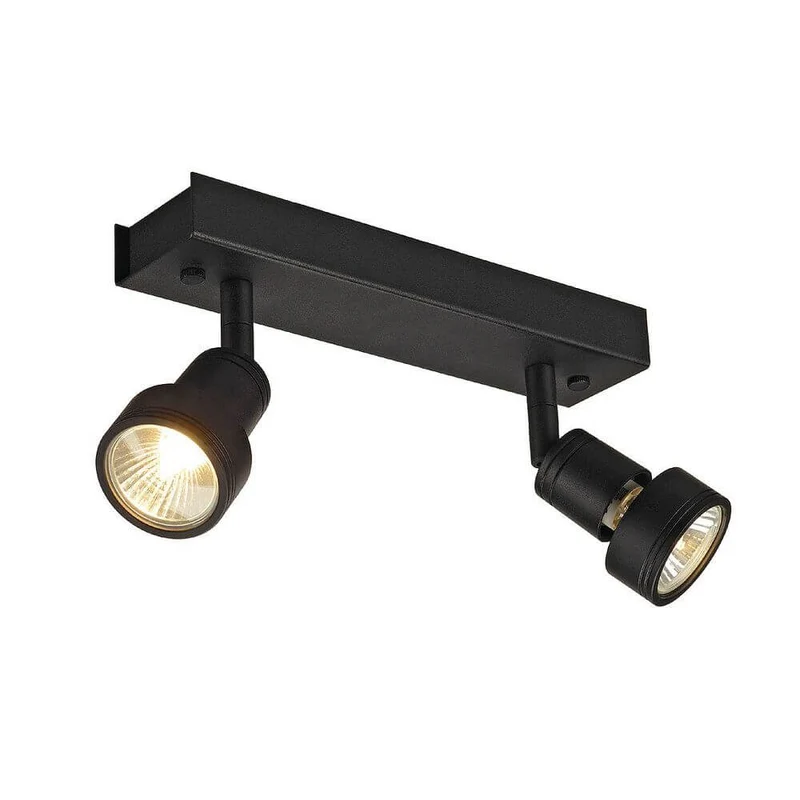 Puri 2 Deckenleuchte Schwarz 2xGU10 max. 2x50W mit Decoring