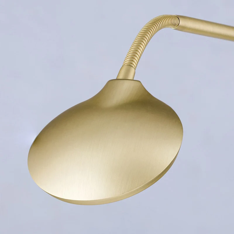 B-Ware Cobra LED Stehleuchte Standlampe messing matt Stahl zweiflammig Dimmer Schalter