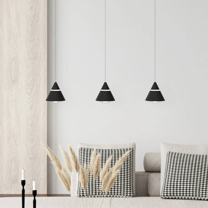 B-Ware Trio Pendelleuchte Hängelampe LED Schwarz ROMEO Höhenverstellung CCT 3-flammig