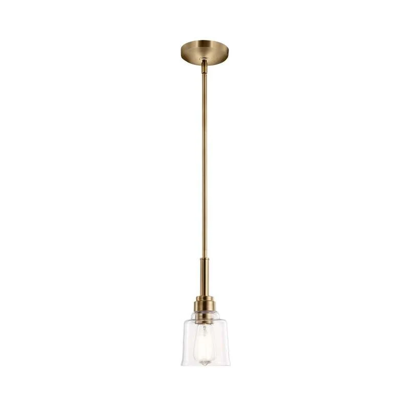 B-Ware Kichler Pendelleuchte Hängeleuchte Aivian messing Stahl Glas transparent E27 LED