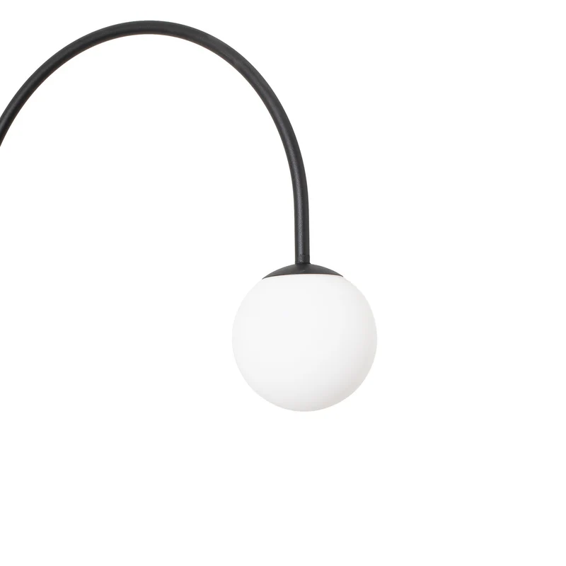 B-Ware Stehleuchte Lampe Nova Glas Metall schwarz weiß Wohnzimmer 155cm E14 LED Leuchte