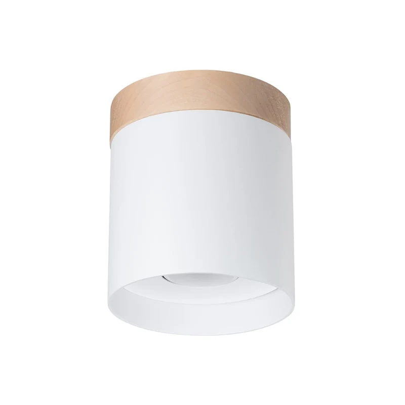 B-Ware Sollux Deckenspot Rif Spot Strahler weiß Holz Aluminium Ø 12 cm dimmbar GU10