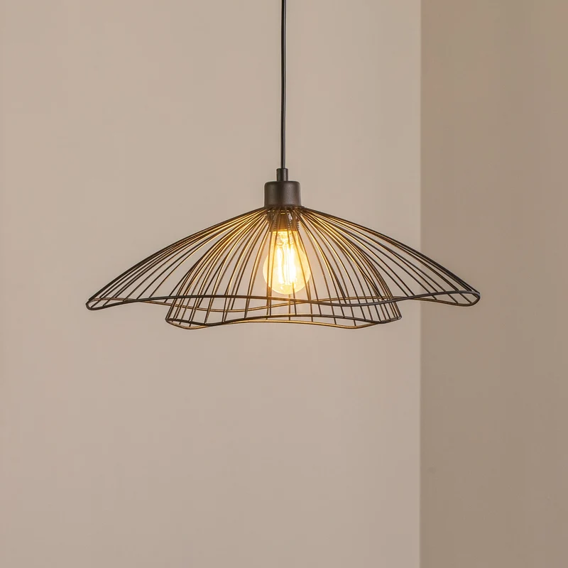 B-Ware Opviq Hängeleuchte Pendelleuchte Leuchte Tel schwarz Metall Ø 50 cm E27 LED