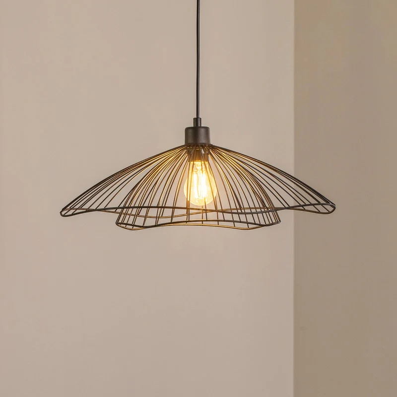B-Ware Opviq Hängeleuchte Pendelleuchte Leuchte Tel schwarz Metall Ø 50 cm E27 LED