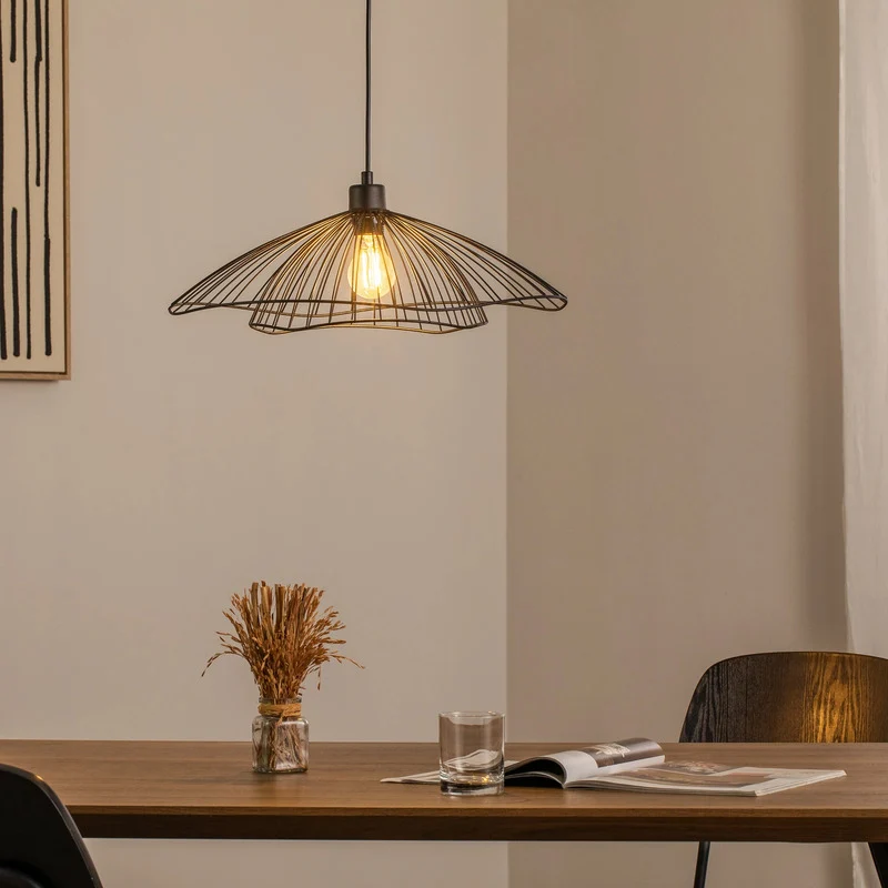 B-Ware Opviq Hängeleuchte Pendelleuchte Leuchte Tel schwarz Metall Ø 50 cm E27 LED