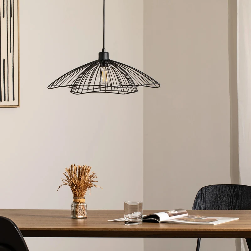 B-Ware Opviq Hängeleuchte Pendelleuchte Leuchte Tel schwarz Metall Ø 50 cm E27 LED
