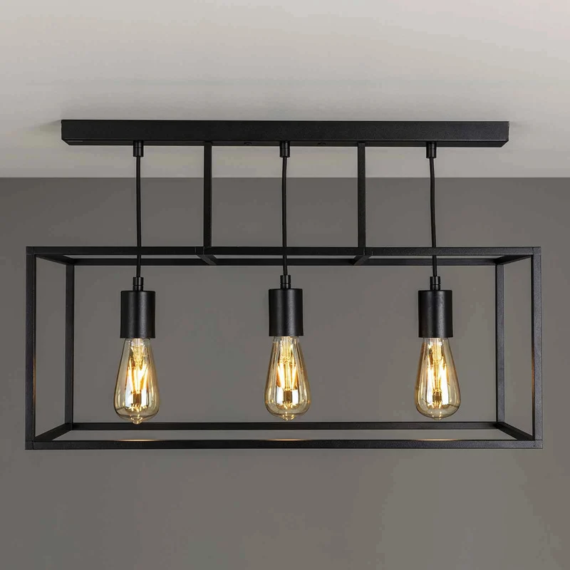 B-Ware Cubic³ Deckenleuchte Lampe Hauptbeleuchtung schwarz Messing dreiflammig E27
