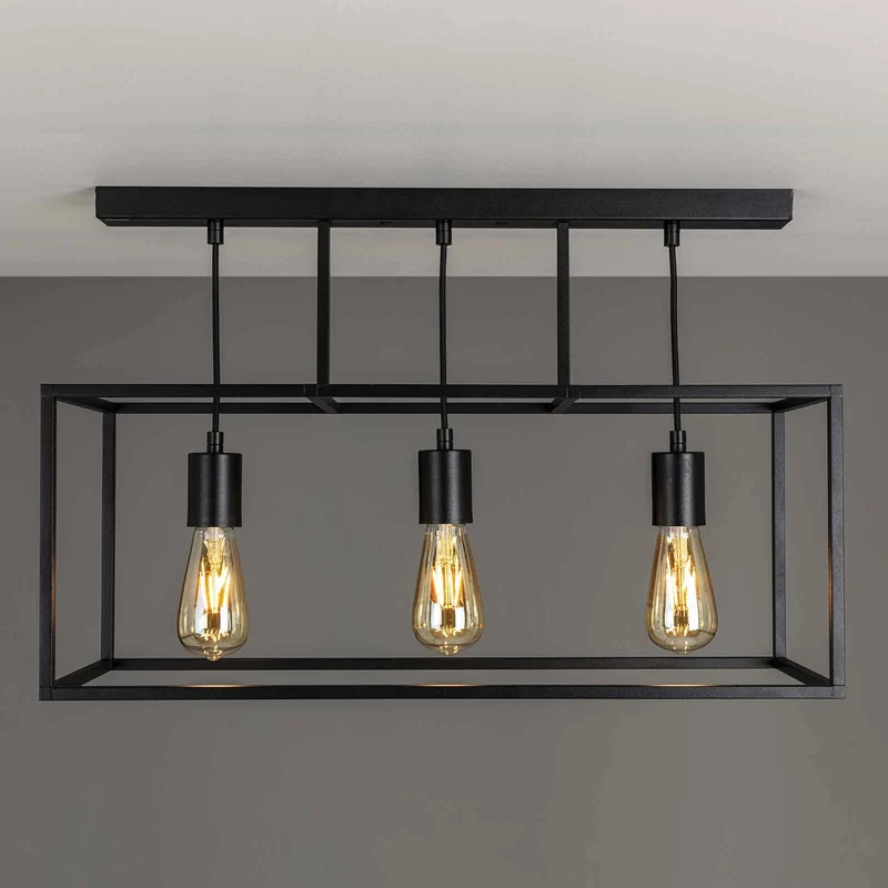 B-Ware Cubic³ Deckenleuchte Lampe Hauptbeleuchtung schwarz Messing dreiflammig E27