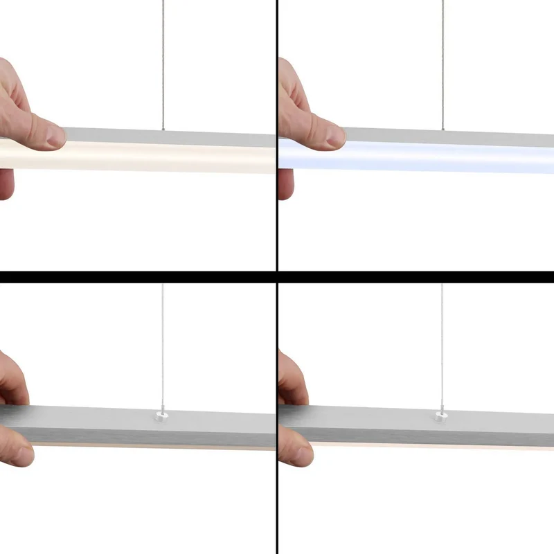 B-Ware quitani Pendelleuchte Hängelampe LED Aluminium Grau dimmbar Margita 118 cm CCT