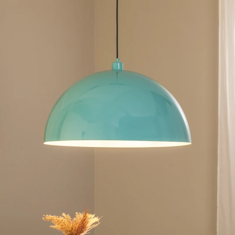 B-Ware Opviq Kure Hängeleuchte Pendelleuchte türkis Metall Ø 60 cm E27 Esszimmerlampe
