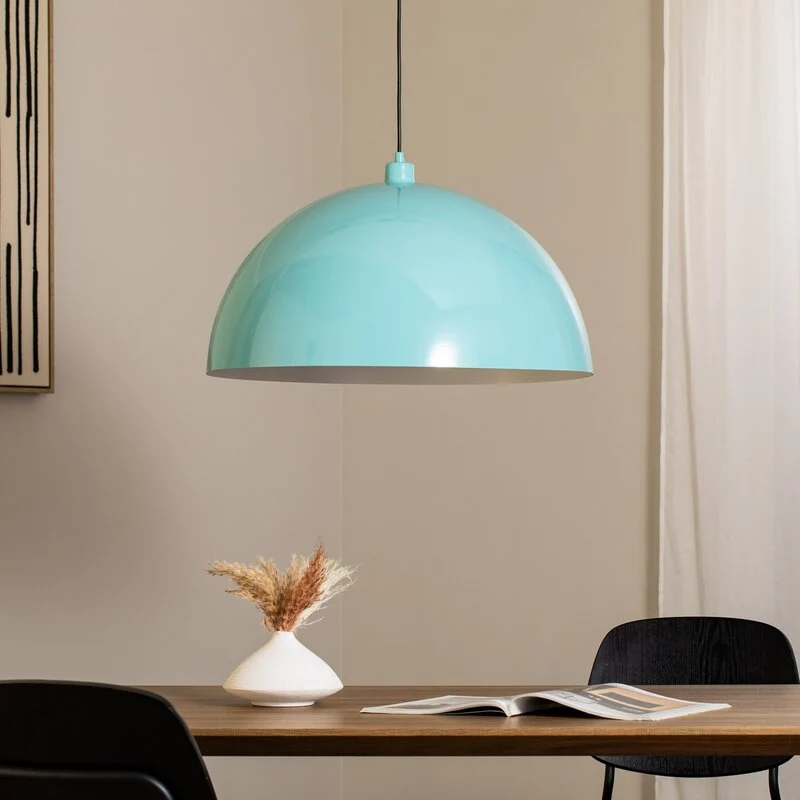B-Ware Opviq Kure Hängeleuchte Pendelleuchte türkis Metall Ø 60 cm E27 Esszimmerlampe