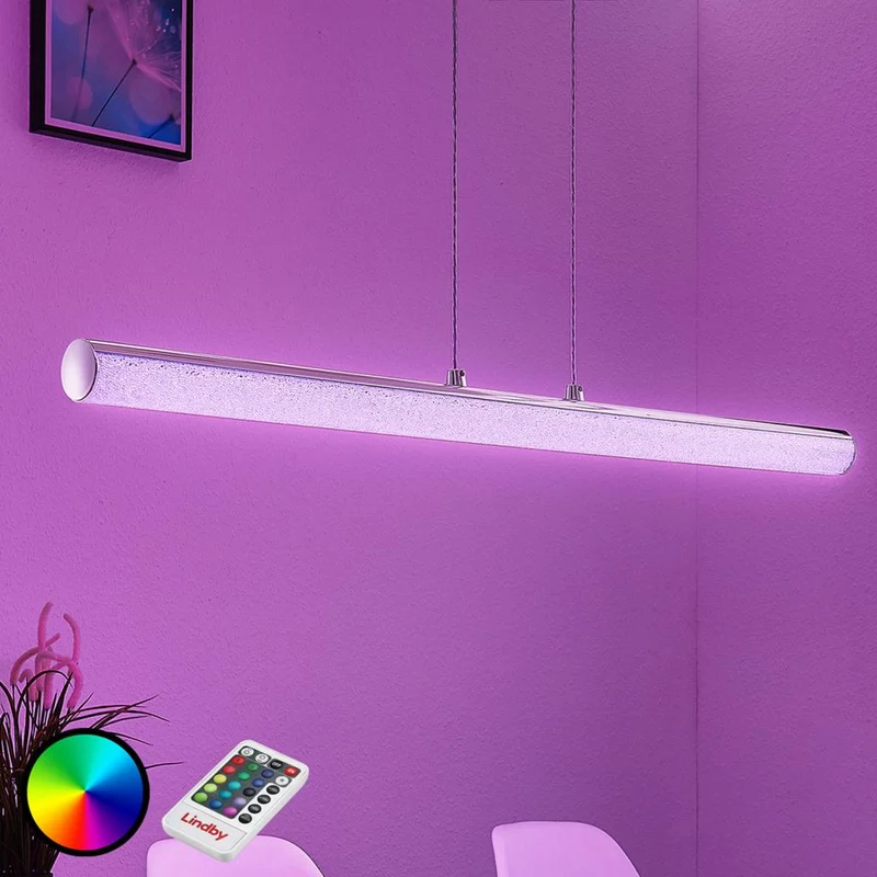 B-Ware Lampenwelt LED-Hängeleuchte Fria Hängelampe Deckenlampe Lampe RGB Fernbedienung
