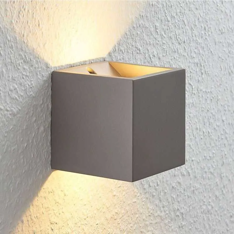 B-Ware Lindby Wandleuchte Wandlampe LED Beton Cataleya Grau Wohnbereich 11,5 cm 3000 K