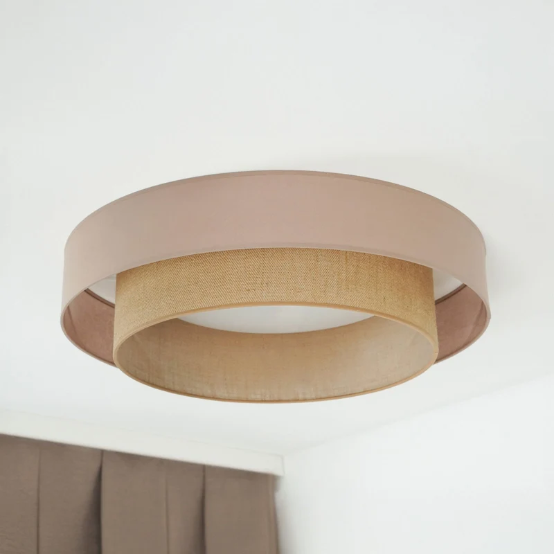 B-Ware Duolla Deckenleuchte Deckenlampe LED Textil braun Luneta Fernbedienung dimm617