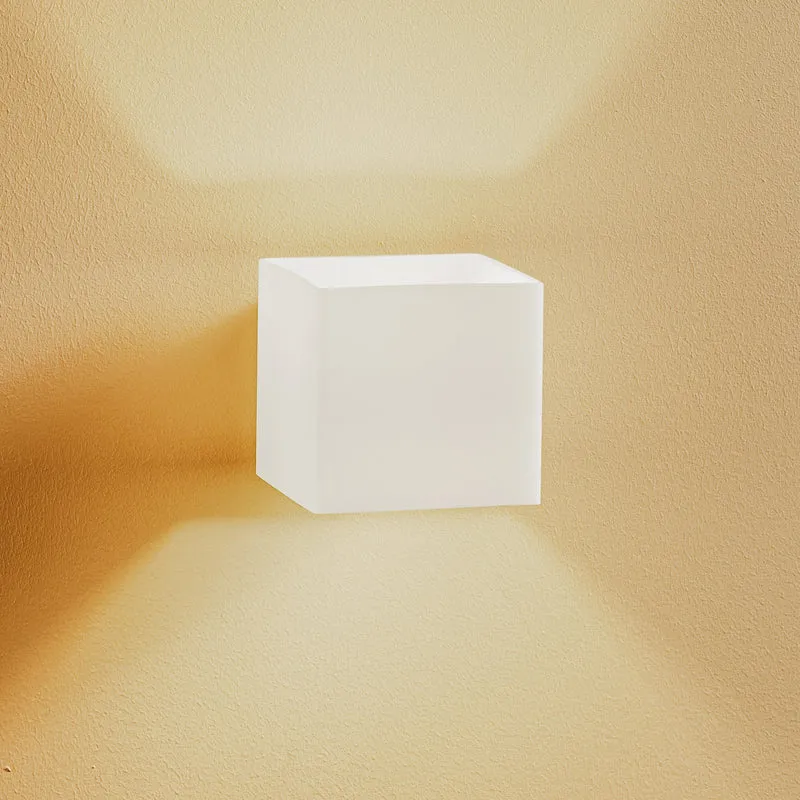 B-Ware Casablanca Cube blendgeschützte Wandleuchte weiß grau dimmbar G9 48W IP20