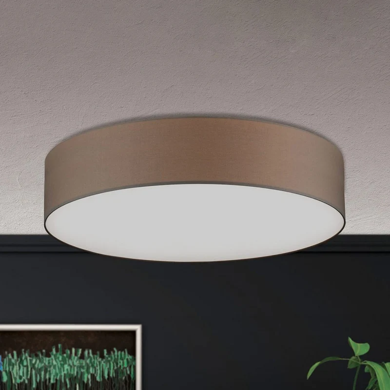 B-Ware ORION Deckenleuchte Pendelleuchte Lampe Shade Textilschirm braun Messing 80cm