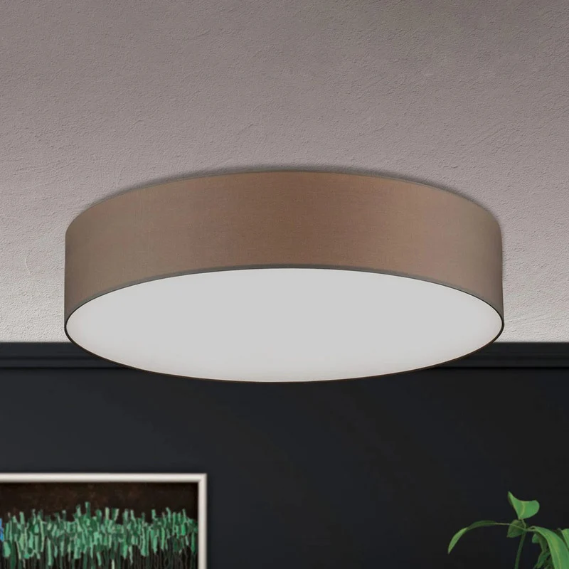 B-Ware ORION Deckenleuchte Pendelleuchte Lampe Shade Textilschirm braun Messing 80cm