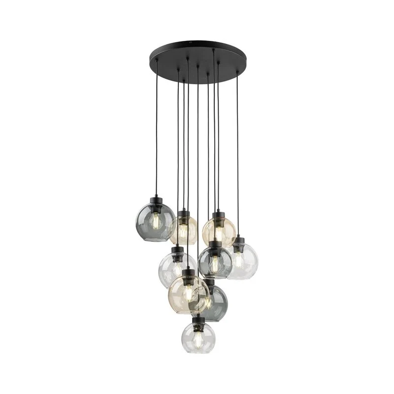 B-Ware Hängelampe Cubus Mix Deckenleuchte Lampe Ø 58 cm mehrfarbig Glas E27 9 flg
