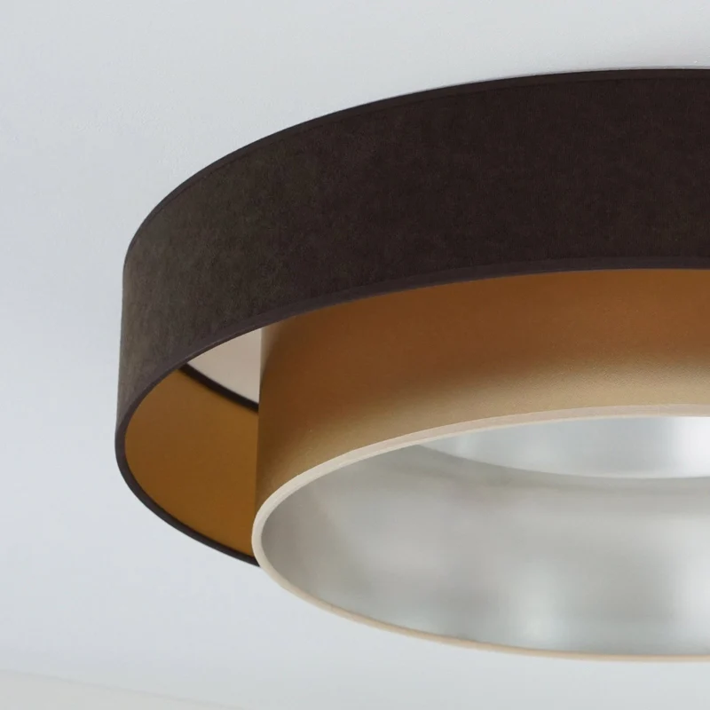 B-Ware Luneta Deckenlampe Deckenleuchte LED Samt braun gold Fernbedienung dimmbar64