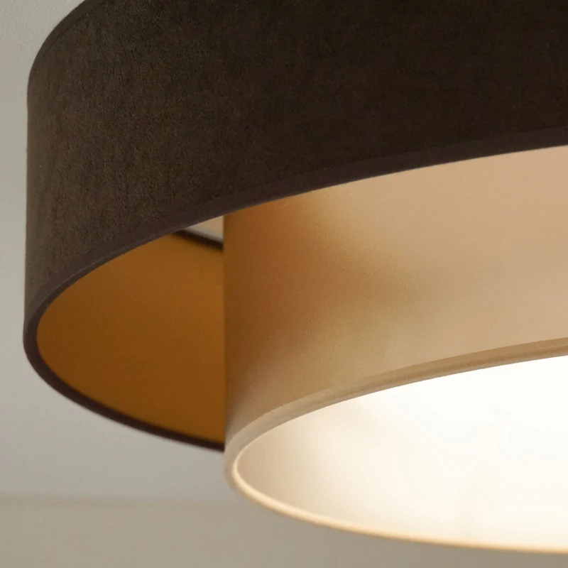 B-Ware Luneta Deckenlampe Deckenleuchte LED Samt braun gold Fernbedienung dimmbar64