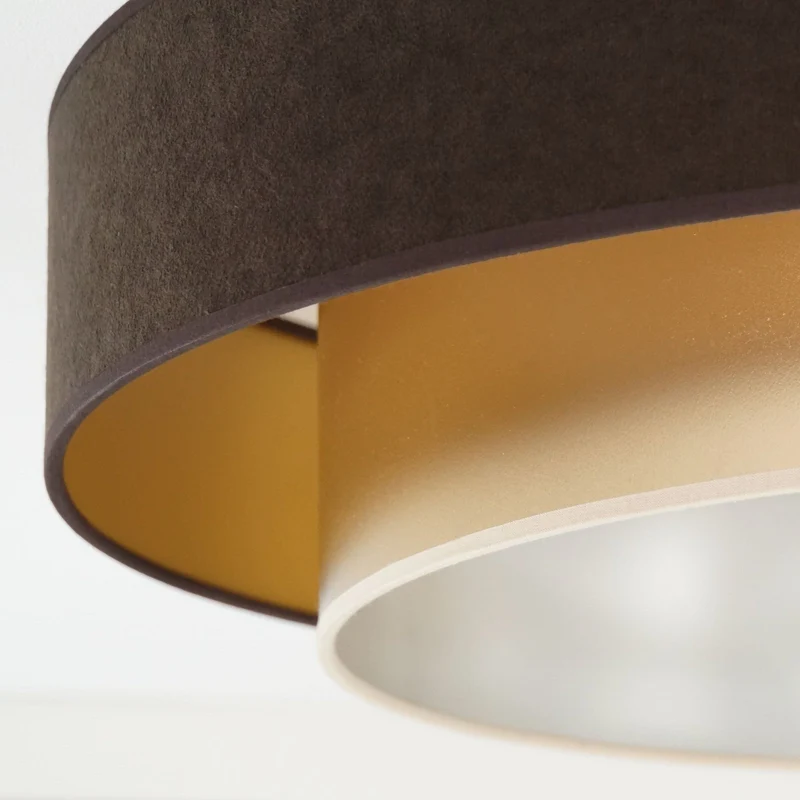 B-Ware Luneta Deckenlampe Deckenleuchte LED Samt braun gold Fernbedienung dimmbar64