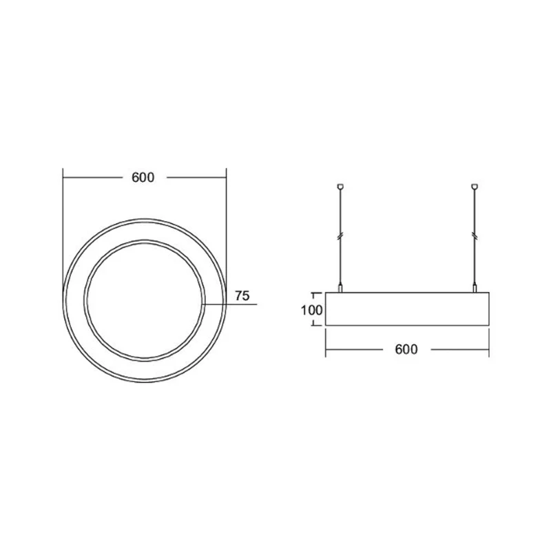 B-Ware BRUMBERG Biro Circle Ring Leuchte Lampe 40W Ø 60 cm on off weiß 830