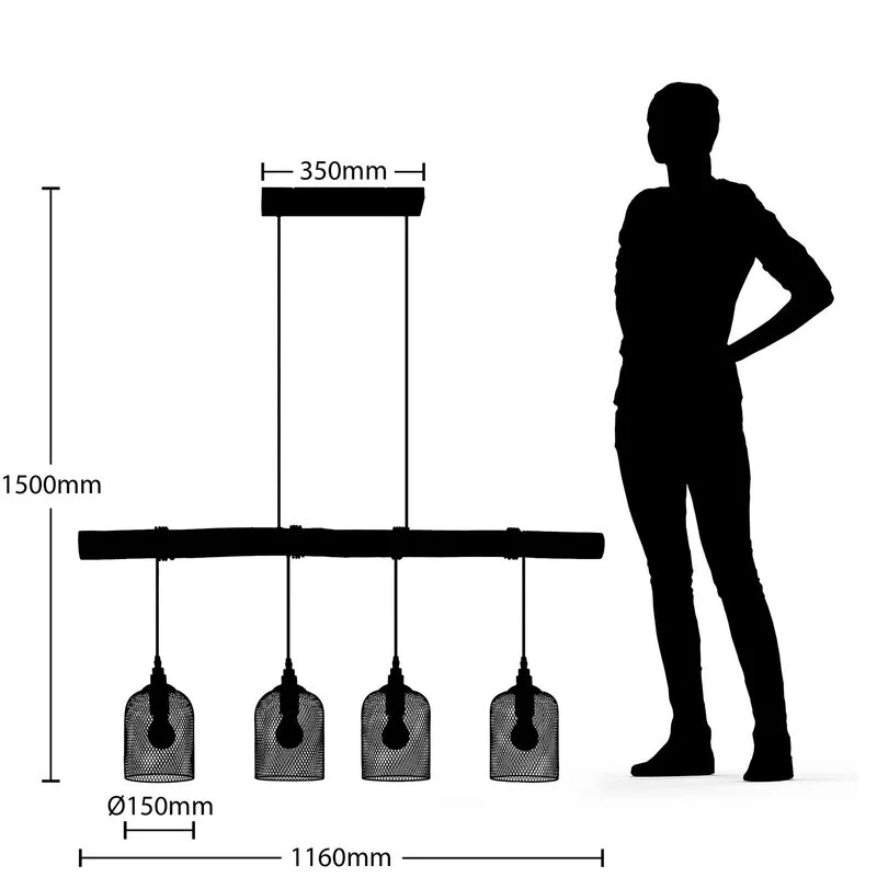 B-Ware Lindby Elrond Hängeleuchte Deckenlampe Pendelleuchte Lampe Leuchte E27 4-flammig