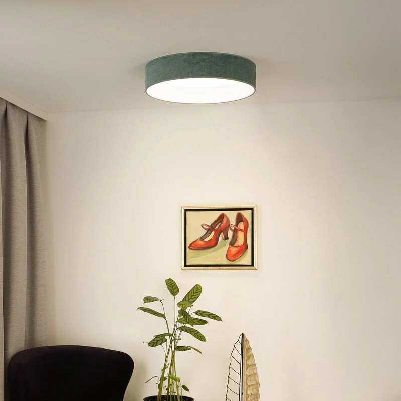 B-Ware DUOLLA Deckenleuchte Plafond Lampe LED mintgrün Stoff Cord Fernbedienung231