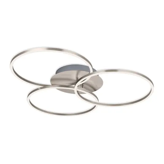 B-Ware Briloner Deckenlampe Frame Deckenlampe Lampe Ring Switch dim nickel 3-flammig