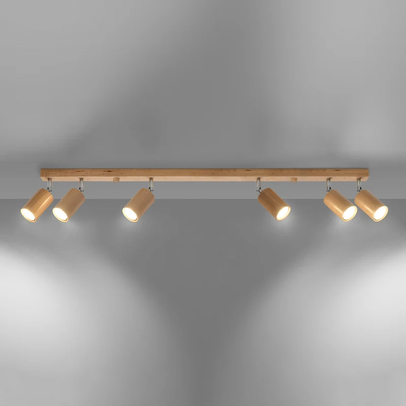 B-Ware Envostar Peach Puff Deckenspot Holz Zylinder Deckenlampe Deckenleuchte Spot