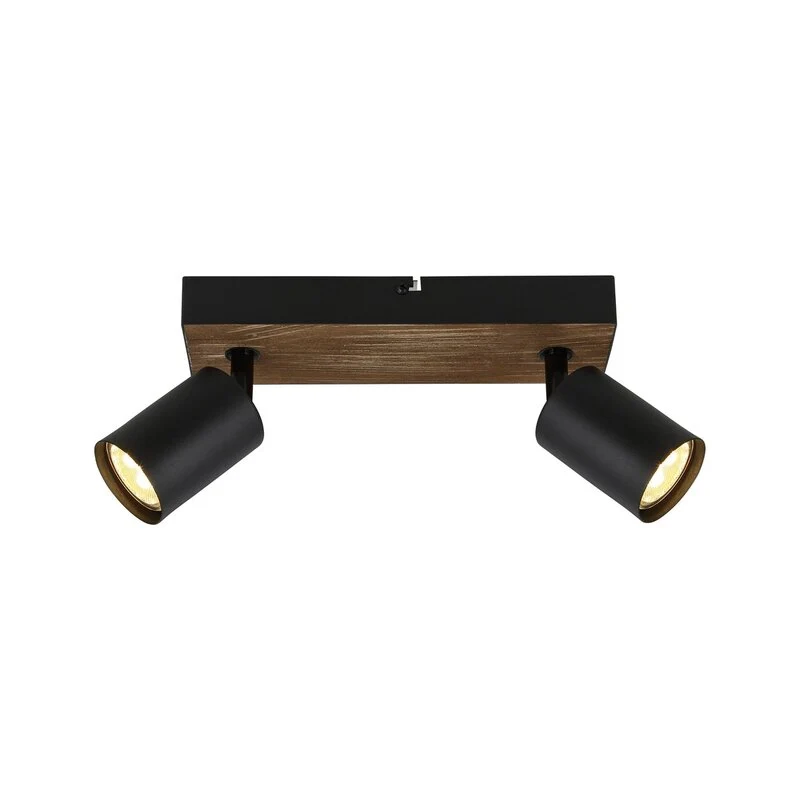 B-Ware Jello Wandleuchte Wandlampe Holzleuchte schwarz holz zweiflammig Beleuchtung