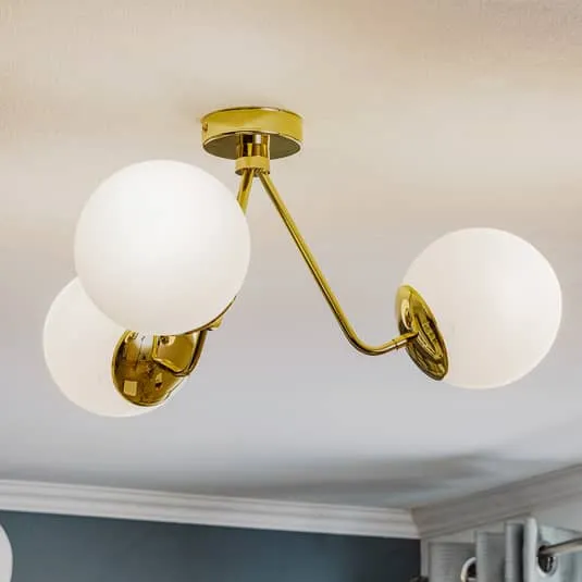 B-Ware Euluna Deckenlampe Deckenlampe Lampe Leuchte hängend Tuse dreiflammig messing