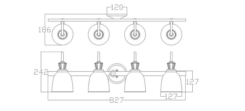 B-Ware KICHLER LED-Wandleuchte Cora Badleuchte Wandleuchte Leuchte fürs Bad 4-fl chrom