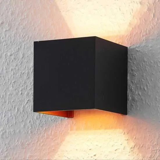 B-Ware ELC Wandlampe Wandleuchte Jördis schwarz eckig G9 LED Lampe Leuchte up and down