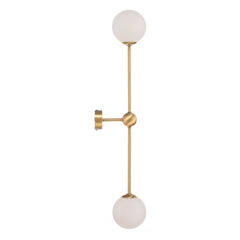 B-Ware ALDEX Wandleuchte Lampe Alison messing weiß 2-flammig Glas Metall 89cm Leuchte