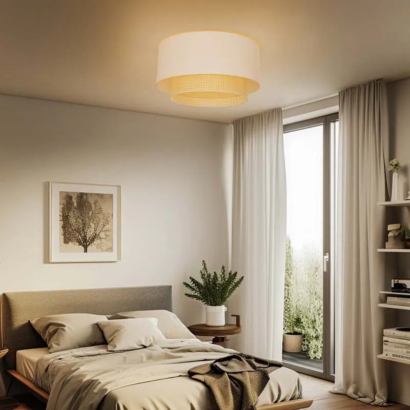 B-Ware Duolla Deckenleuchte Hängelampe Boho Rattanlampe creme weiß 60cm SIEHE TEXT/FOTO