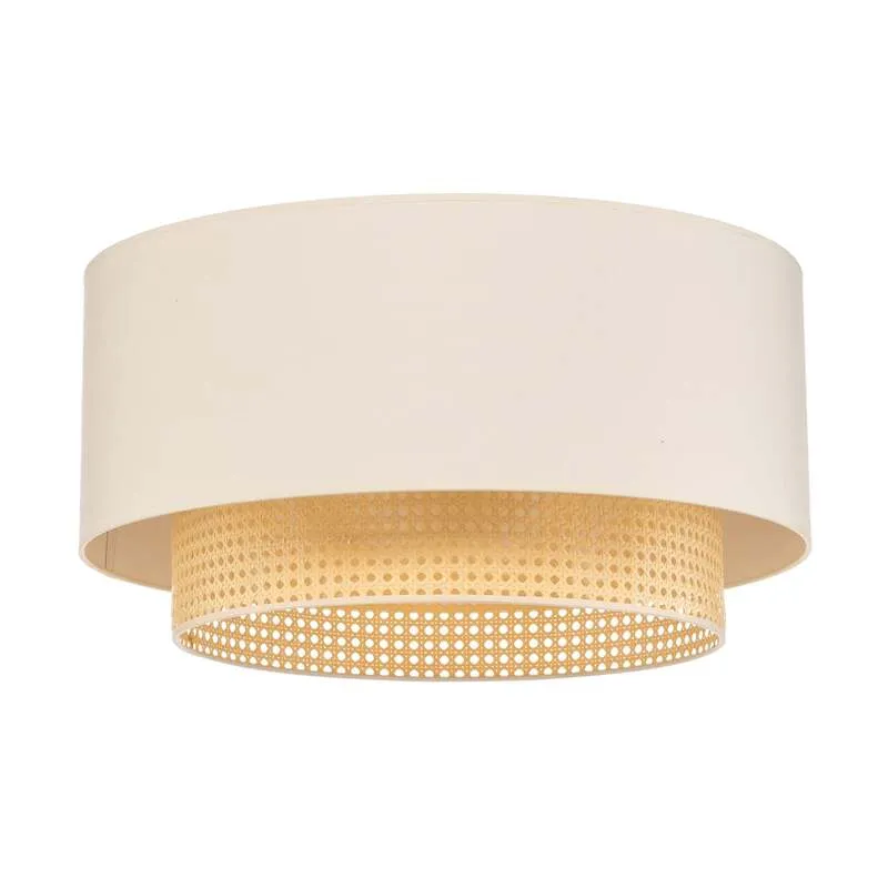 B-Ware Duolla Deckenleuchte Hängelampe Boho Rattanlampe creme weiß 60cm SIEHE TEXT/FOTO