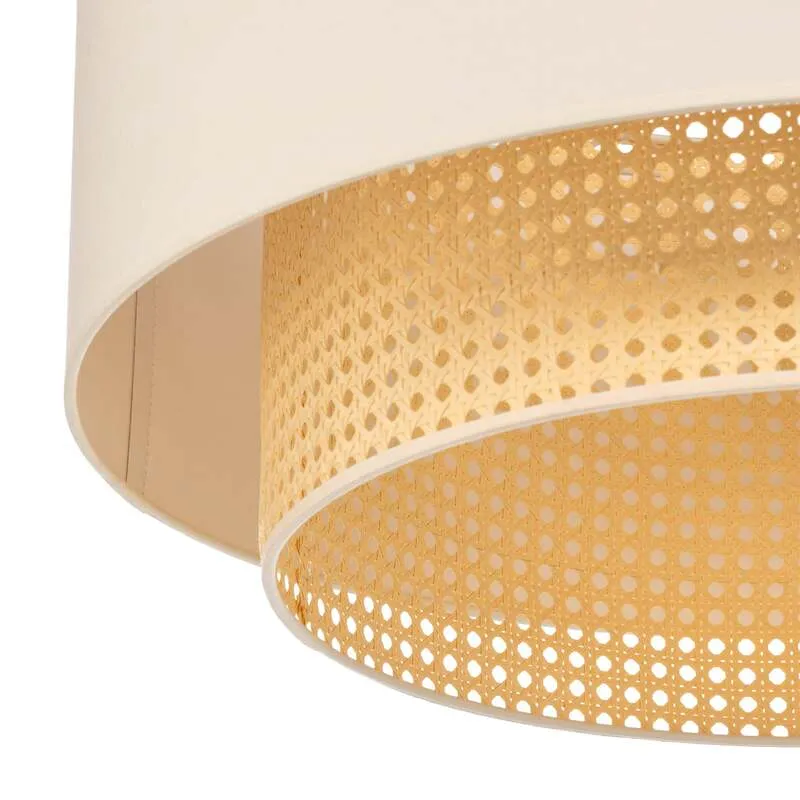 B-Ware Duolla Deckenleuchte Hängelampe Boho Rattanlampe creme weiß 60cm SIEHE TEXT/FOTO