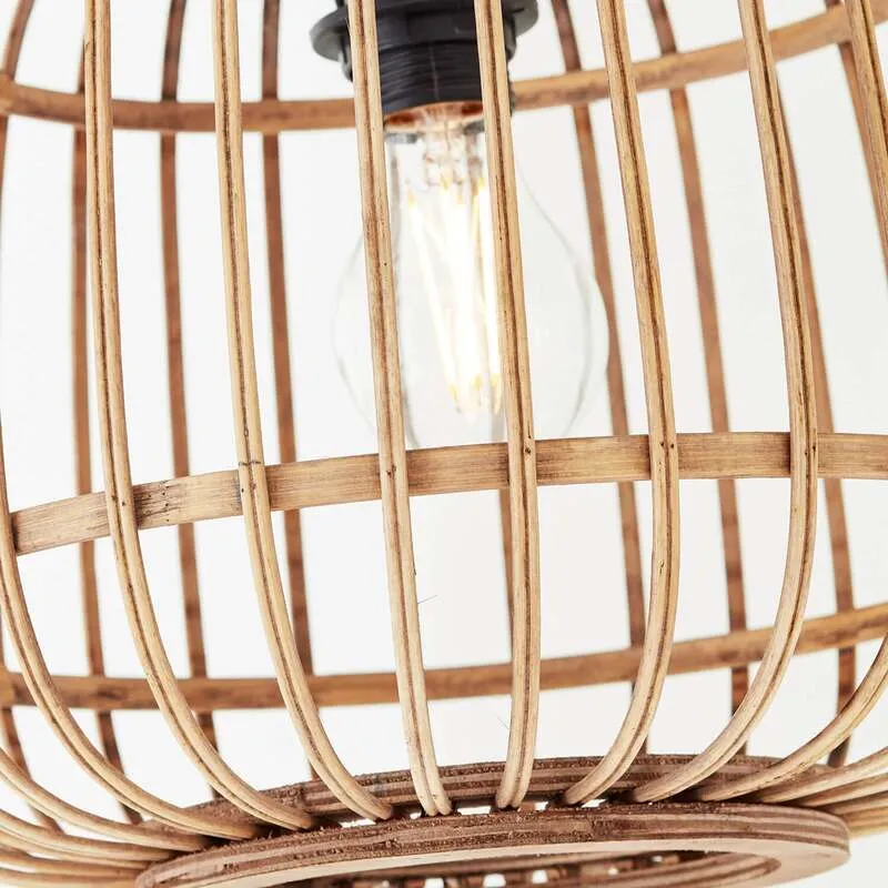 B-Ware mokebo Stehlampe im Boho Style mit Rattan 'Die Natürliche', Bogenlampe in braun,