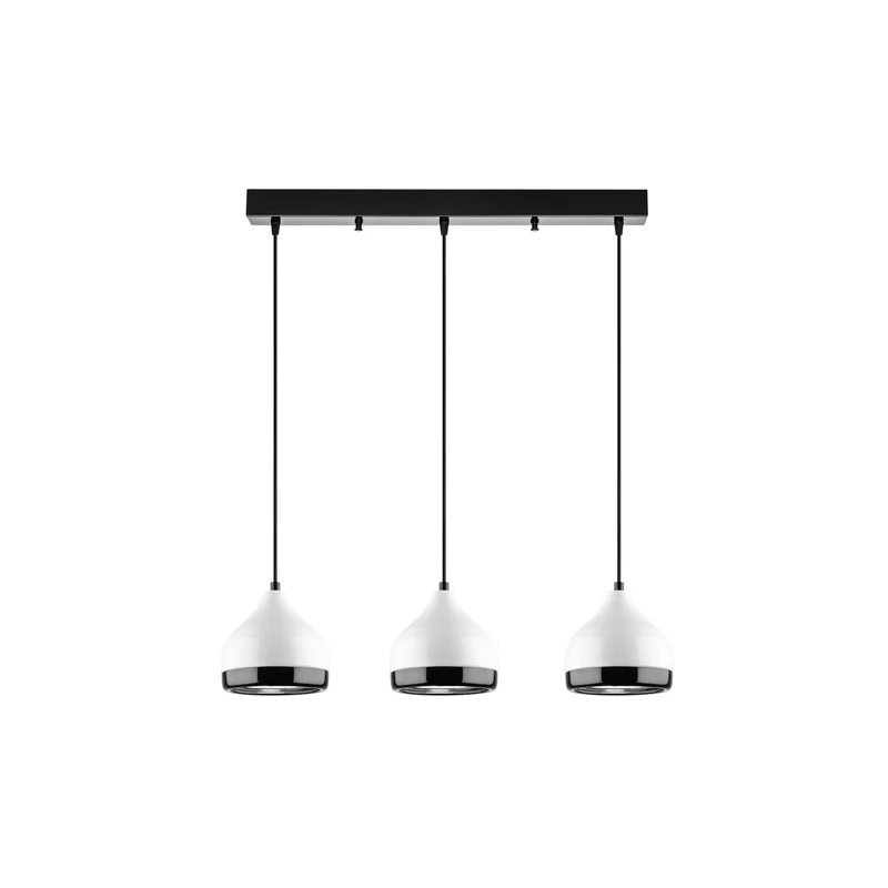B-Ware Yildo Hängeleuchte Pendelleuchte 6878 weiß/schwarz Metall 3-flammig linear
