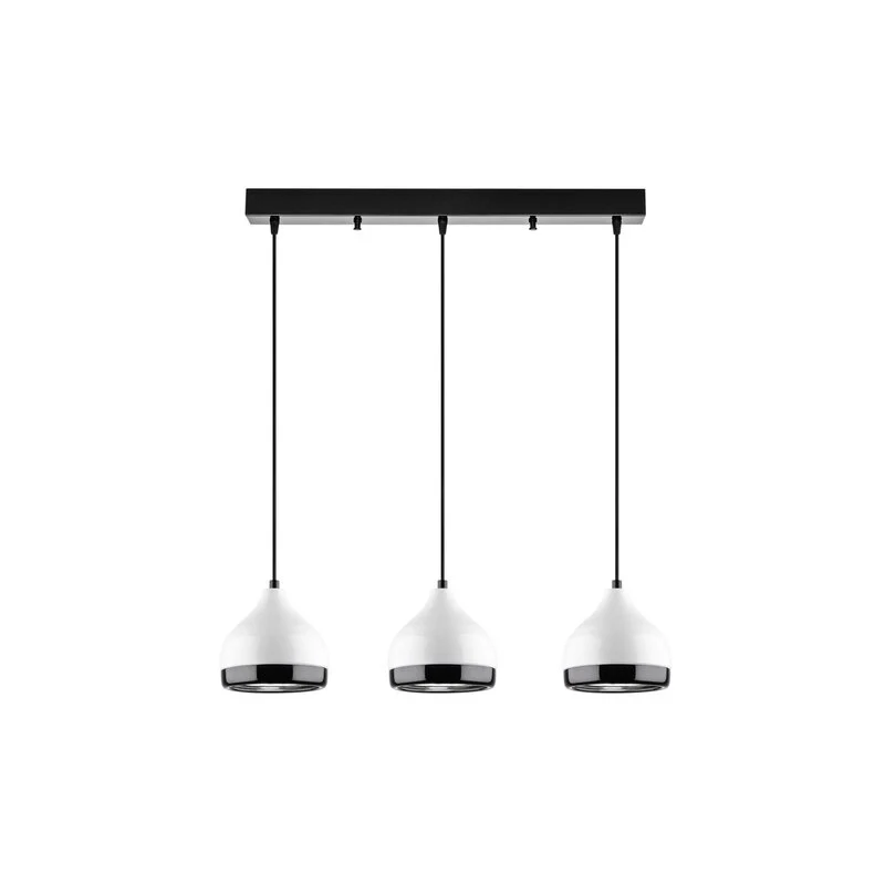 B-Ware Yildo Hängeleuchte Pendelleuchte 6878 weiß/schwarz Metall 3-flammig linear