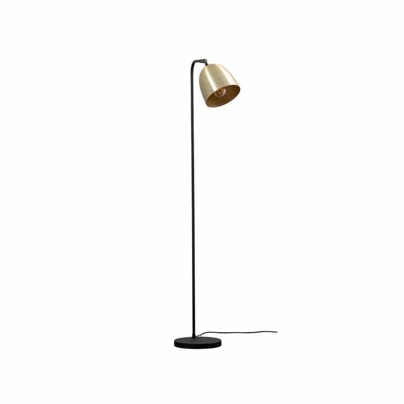 B-Ware Stehlampe Tattoo 4091 Leuchte Lampe gold antik schwarz Metall Höhe 120 cm
