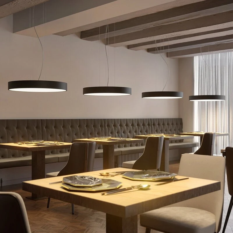 B-Ware Arcchio Pendelleuchte Hängelampe Noabelle LED schwarz 80 cm Wohnbereich Esszimme
